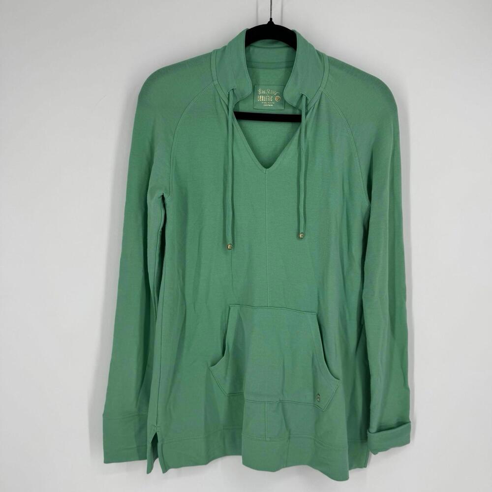 Lilly Pulitzer top  small S green cassi popover resortwear beachy preppy kelly